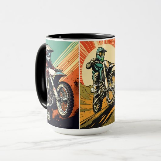 Custom Monogram Motocross Tasse (Vorderseite Links)