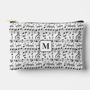 Custom Monogram Music Illustration Zubehörtasche
