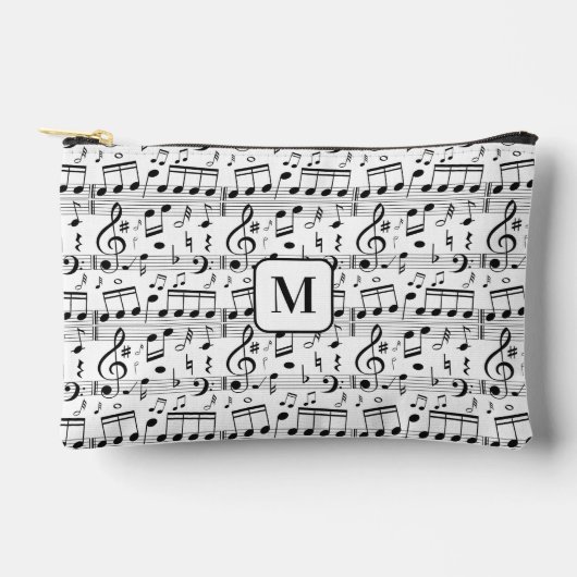 Custom Monogram Music Illustration Zubehörtasche (Vorderseite)