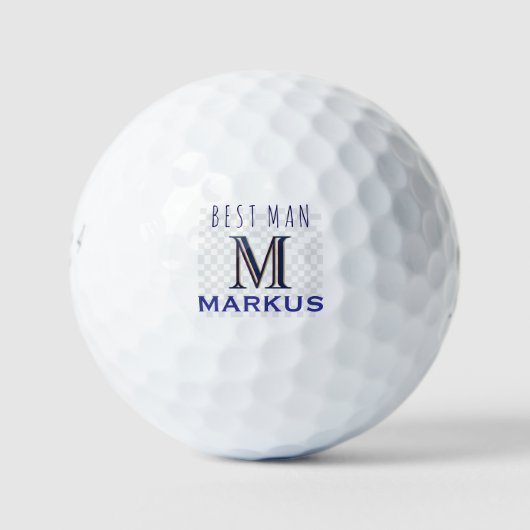 Custom Monogram Name Best Man Golfball (Vorderseite)