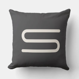  Custom monogram name black and white typography Kissen