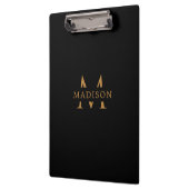Custom Monogram Name Black Executive Clipboard Klemmbrett (Links)