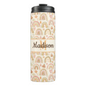 Custom Monogram Name Boho Rainbow Tumbler Bottle Thermosbecher (Vorderseite)