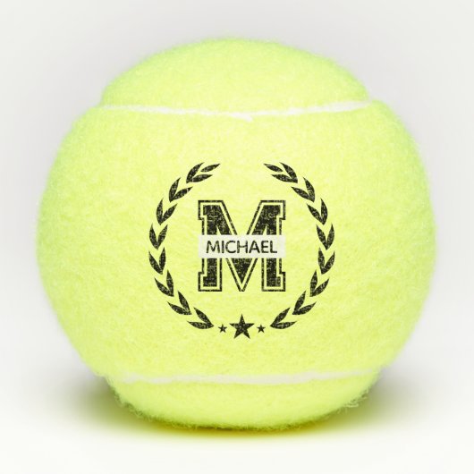 Custom Monogram Name Bold Initial Tennis Ball (Vorderseite)