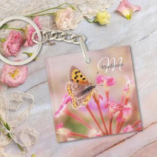 Custom Monogram Name Butterfly Schlüsselanhänger