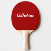 Custom Monogram Name Dark Candy Apple Red Tischtennis Schläger (Rückseite)