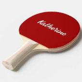Custom Monogram Name Dark Candy Apple Red Tischtennis Schläger (Vorderseite)