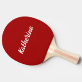 Custom Monogram Name Dark Candy Apple Red Tischtennis Schläger (Seitenansicht)