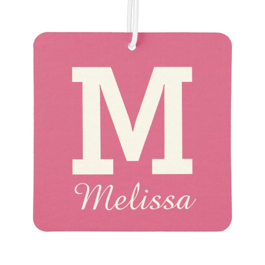 CUSTOM MONOGRAM, NAME & FARBFARBE AUTOLUFTERFRISCHER (Rückseite)