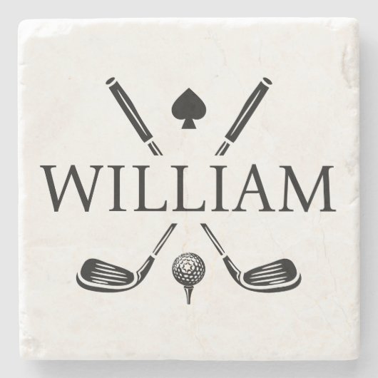 Custom Monogram Name Golf Clubs Ace Classic Steinuntersetzer (Vorderseite)