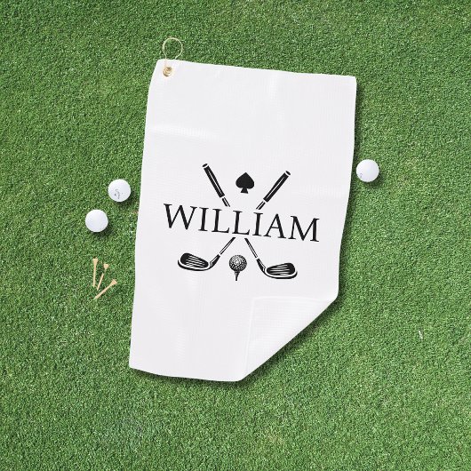 Custom Monogram Name Golf Clubs Ace Golf Balls Golfhandtuch