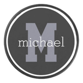 Custom monogram & name hockey puffer eishockey puck
