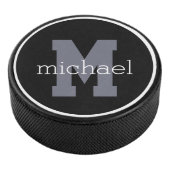 Custom monogram & name hockey puffer eishockey puck (3/4)