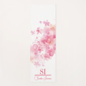 Custom Monogram|Name mit Modern Pink Blume Yogamatte (Vorderseite)