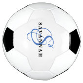 Custom Monogram Name Modern Fun Sports Blue Fußball (Gedreht)