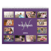 Custom Monogram Name Purple Photo Kalender (Titelbild)