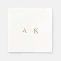 Custom Monogram Napkins Imitate Gold