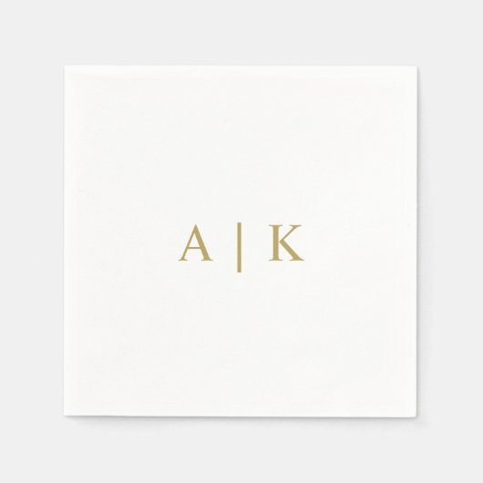 Custom Monogram Napkins Imitate Gold Serviette (Vorderseite)