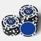 Custom Monogram Navy Blue and White Poker Chips (Stapel)