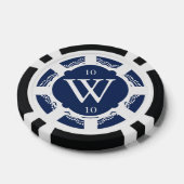 Custom Monogram Navy Blue and White Poker Chips (Einzeln)