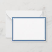 Custom Monogram Navy Blue Border Stationer Mitteilungskarte (Rückseite)