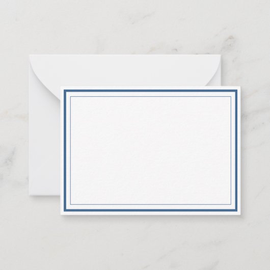 Custom Monogram Navy Blue Border Stationer Mitteilungskarte (Rückseite)