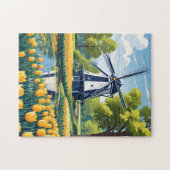 Custom Monogram Netherlands Windmills Puzzle (Horizontal)