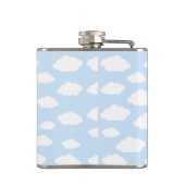 Custom Monogram Niedlich Girly Blue Cloud Geschenk Flachmann (Rückseite)