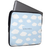 Custom Monogram Niedlich Girly Blue Cloud Geschenk Laptopschutzhülle (Vorne Rechts)