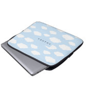 Custom Monogram Niedlich Girly Blue Cloud Geschenk Laptopschutzhülle (Vorne Knopf)