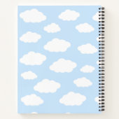 Custom Monogram Niedlich Girly Blue Cloud Geschenk Notizblock (Rückseite)