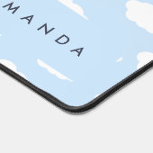 Custom Monogram Niedlich Girly Blue Cloud Geschenk Schreibtischunterlage (Ecke)