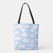 Custom Monogram Niedlich Girly Blue Cloud Geschenk Tasche (Rückseite)