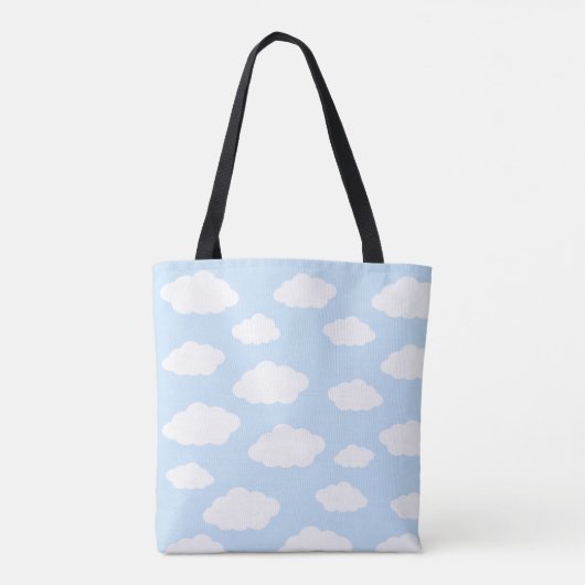 Custom Monogram Niedlich Girly Blue Cloud Geschenk Tasche (Rückseite)