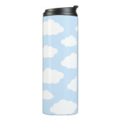 Custom Monogram Niedlich Girly Blue Cloud Geschenk Thermosbecher (Nach links gedreht)