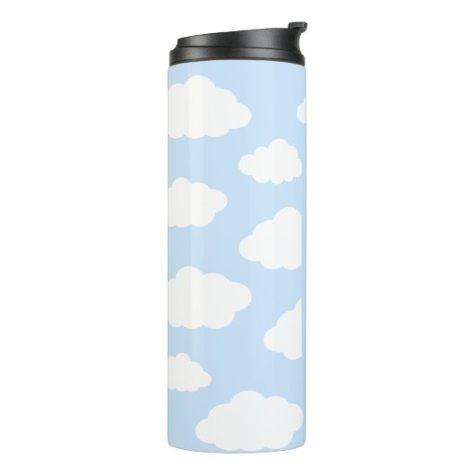 Custom Monogram Niedlich Girly Blue Cloud Geschenk Thermosbecher (Nach links gedreht)