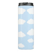 Custom Monogram Niedlich Girly Blue Cloud Geschenk Thermosbecher (Rückseite)