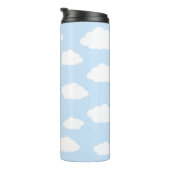 Custom Monogram Niedlich Girly Blue Cloud Geschenk Thermosbecher (Nach rechts gedreht)
