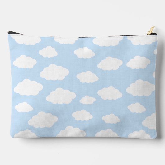 Custom Monogram Niedlich Girly Blue Cloud Geschenk Zubehörtasche (Rückseite)