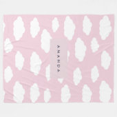 Custom Monogram Niedlich Girly Pink Cloud Geschenk Fleecedecke (Vorderseite (Horizontal))