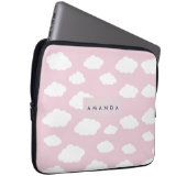 Custom Monogram Niedlich Girly Pink Cloud Geschenk Laptopschutzhülle (Vorne Rechts)
