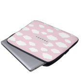 Custom Monogram Niedlich Girly Pink Cloud Geschenk Laptopschutzhülle (Vorne Knopf)