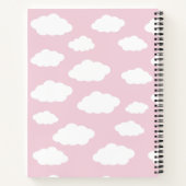 Custom Monogram Niedlich Girly Pink Cloud Geschenk Notizblock (Rückseite)