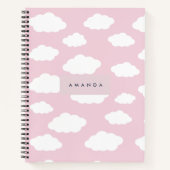 Custom Monogram Niedlich Girly Pink Cloud Geschenk Notizblock (Vorderseite)