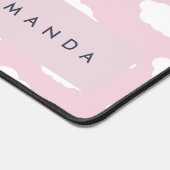 Custom Monogram Niedlich Girly Pink Cloud Geschenk Schreibtischunterlage (Ecke)