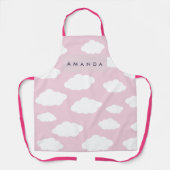 Custom Monogram Niedlich Girly Pink Cloud Geschenk Schürze (Vorderseite)