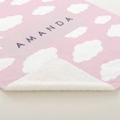 Custom Monogram Niedlich Girly Pink Cloud Geschenk Sherpadecke (3/4)
