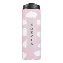 Custom Monogram Niedlich Girly Pink Cloud Geschenk