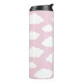 Custom Monogram Niedlich Girly Pink Cloud Geschenk Thermosbecher (Nach links gedreht)