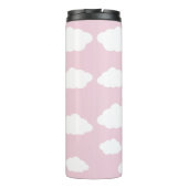 Custom Monogram Niedlich Girly Pink Cloud Geschenk Thermosbecher (Rückseite)